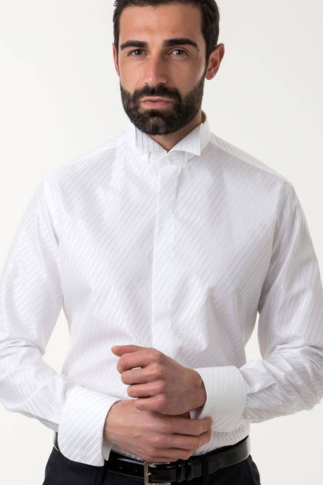ingram Hemd Herren Ingram Slim Streifen 60% Baumwolle, 40% Viskose kragen Kläppchenkragen Lange Ärmel Neuheiten
