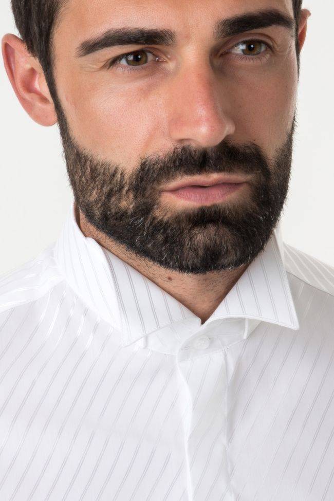 ingram Hemd Herren Ingram Slim Streifen 60% Baumwolle, 40% Viskose kragen Kläppchenkragen Lange Ärmel Neuheiten