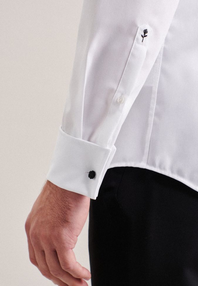 seidensticker Hemd Herren Seidensticker Slim Bügelfreie Einfarbig kragen Italienisch Lange Ärmel Vierteljährliche Förderung