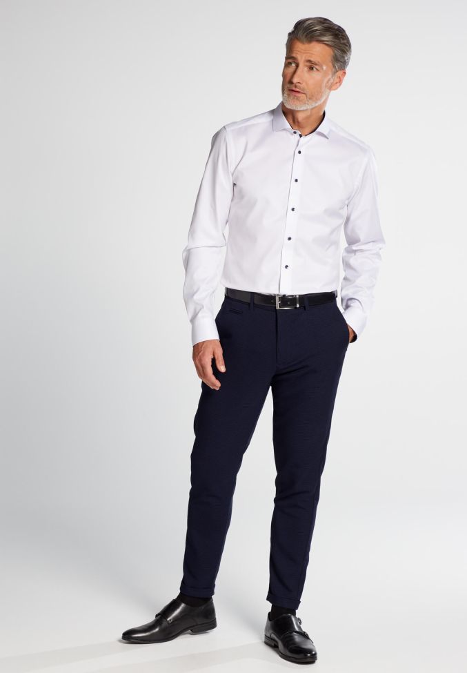 eterna Hemd Herren Eterna Slim Bügelfreie kragen Französisch Lange Ärmel Angebote