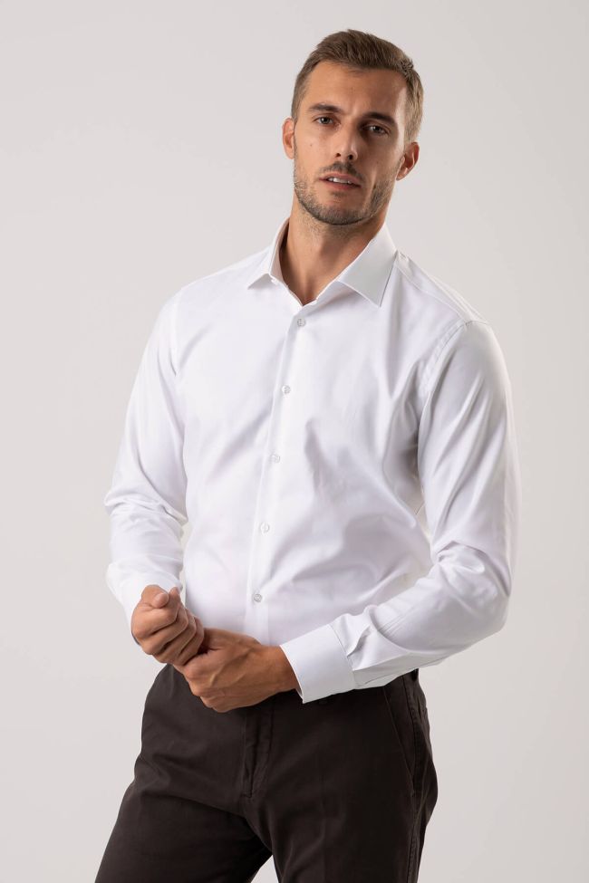 ingram Hemd Herren Ingram Slim Einfarbig 100% Baumwolle kragen Italienisch Lange Ärmel Kostenloser Versand