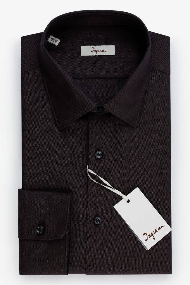 ingram Hemd Herren Ingram Slim Halb Unifarben 100% Baumwolle kragen Italienisch Lange Ärmel Begrenztes Angebot
