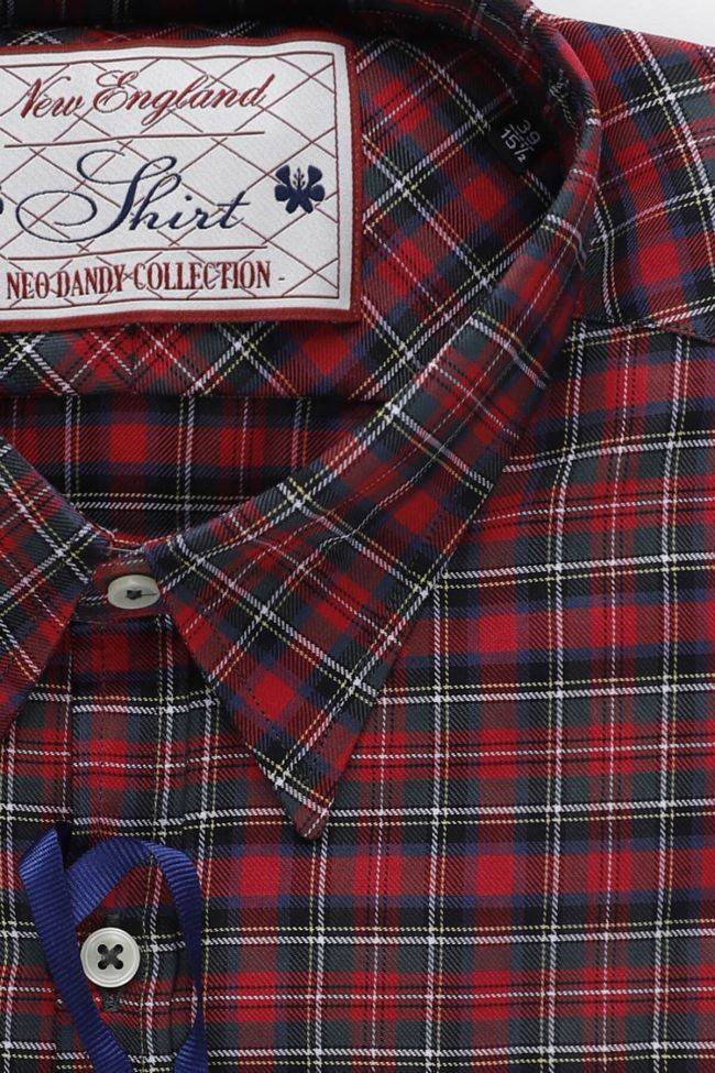 new england Hemd Herren New England Slim Karo 100% Baumwolle kragen Italienisch Lange Ärmel Black Friday