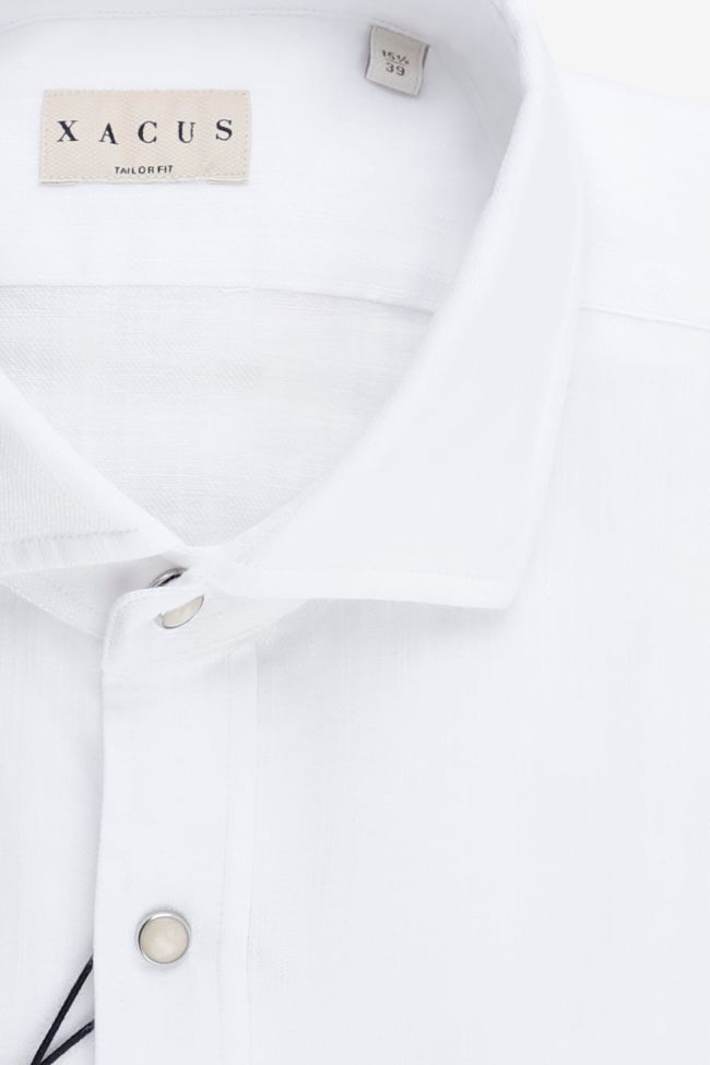 xacus Hemd Herren Xacus Regular Einfarbig 76% cotton 24% linen kragen Französisch Lange Ärmel Online Outlet