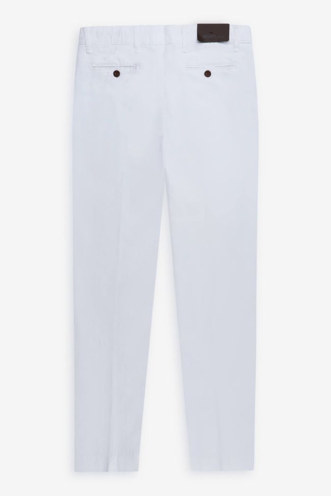 moro Hose Herren Moro Chinos Slim Einfarbig 66% polyester 34%linen Kostenloser Versand international