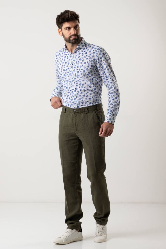 meyer Hose Herren Meyer Chinos Regular Einfarbig 100% Leinen Fabrikladen