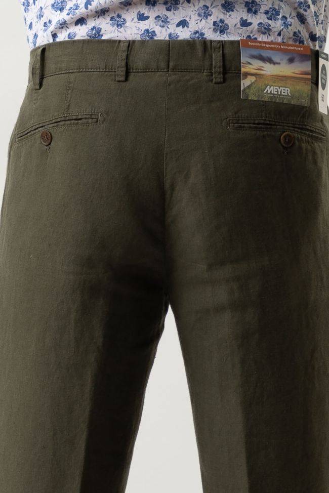 meyer Hose Herren Meyer Chinos Regular Einfarbig 100% Leinen Fabrikladen