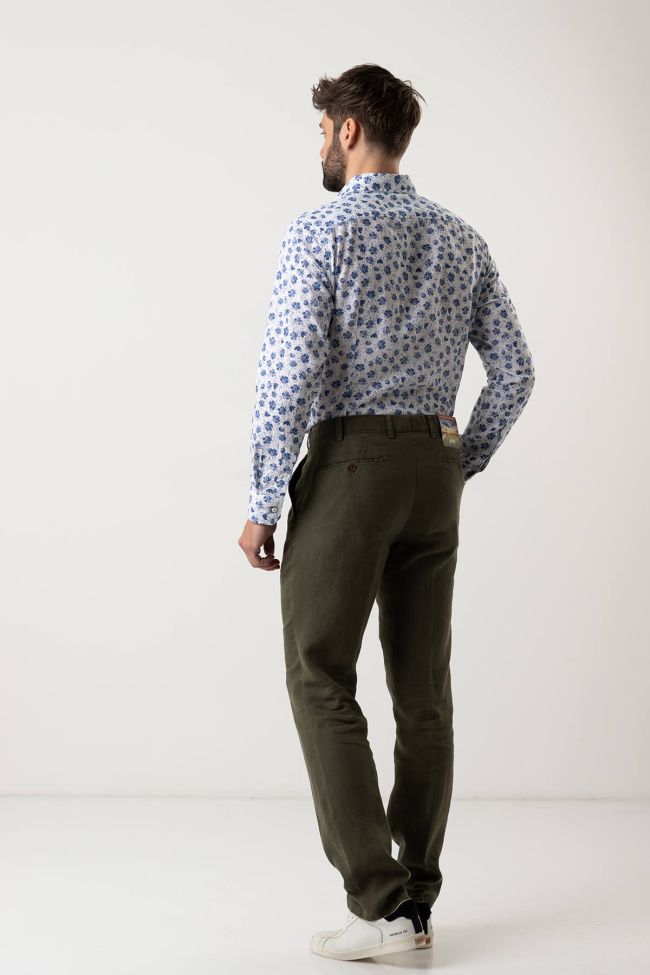 meyer Hose Herren Meyer Chinos Regular Einfarbig 100% Leinen Fabrikladen