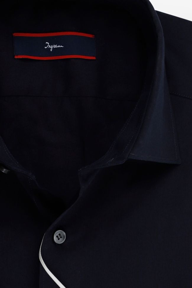 ingram Hemd Herren Ingram Slim Einfarbig 100% Baumwolle kragen Italienisch Lange Ärmel Outlet