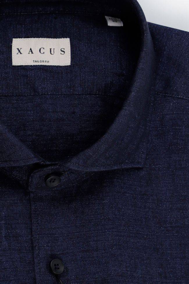 xacus Hemd Herren Xacus Regular Einfarbig 100% Leinen kragen Französisch Lange Ärmel Verkauf