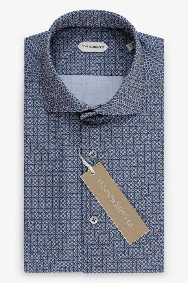 guglielminotti Hemd Herren Guglielminotti Regular Halb Unifarben 85% poliammide 15% elastam kragen Französisch Lange Ärmel Angebote