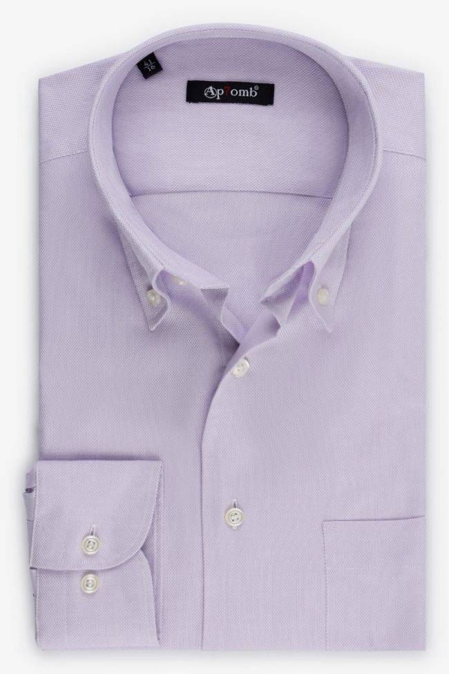 aplomb Hemd Herren Aplomb Classic Einfarbig 100% Baumwolle kragen Button-Down Lange Ärmel im Angebot