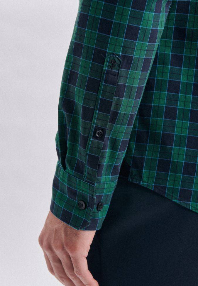 seidensticker Hemd Herren Seidensticker Regular Bügelfreie Karo kragen Button-Down Lange Ärmel Fabrikverkauf