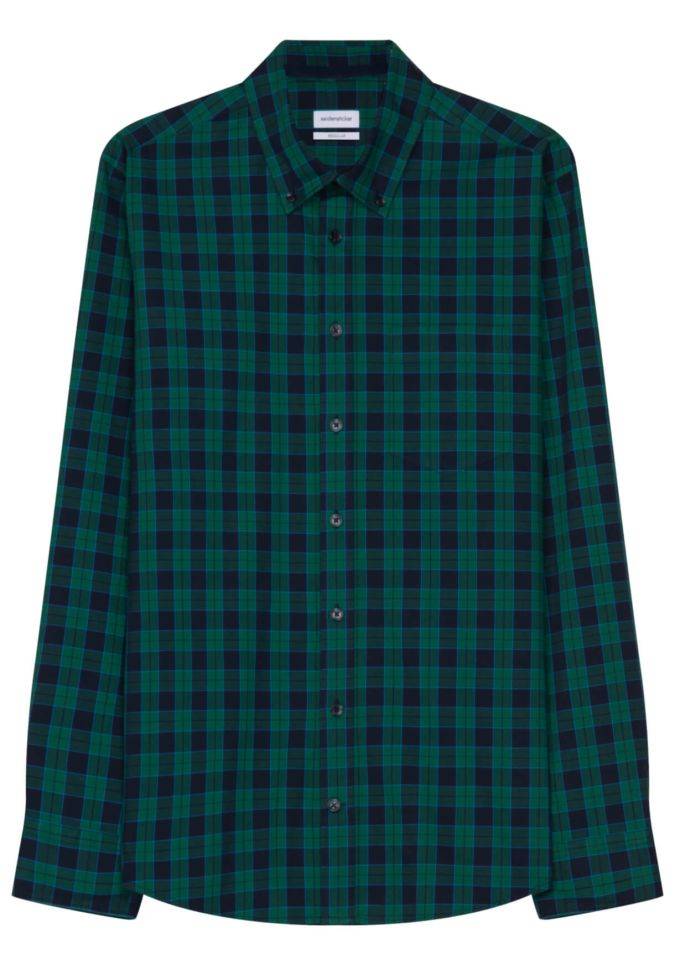 seidensticker Hemd Herren Seidensticker Regular Bügelfreie Karo kragen Button-Down Lange Ärmel Fabrikverkauf