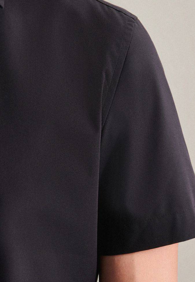 seidensticker Hemd Herren Seidensticker Slim Bügelfreie Einfarbig kragen Italienisch Kurze Ärmel Fabrikpreis