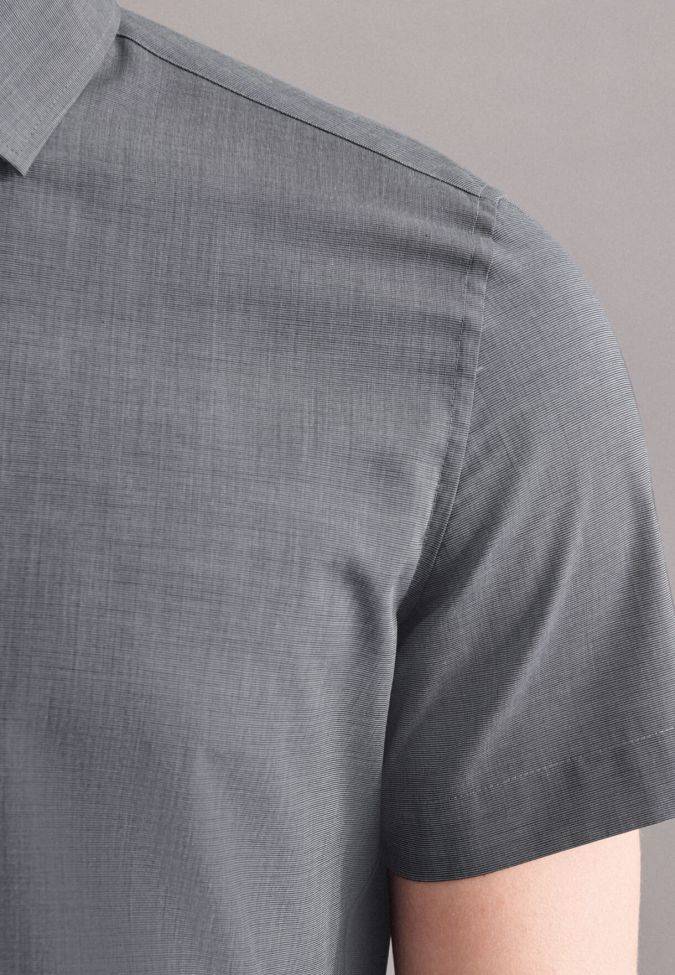 seidensticker Hemd Herren Seidensticker Slim Bügelfreie Einfarbig kragen Italienisch Kurze Ärmel Heißer Verkauf