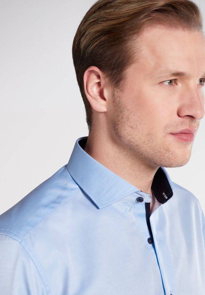 eterna Hemd Herren Eterna Slim Bügelfreie kragen Französisch Lange Ärmel Online Outlet