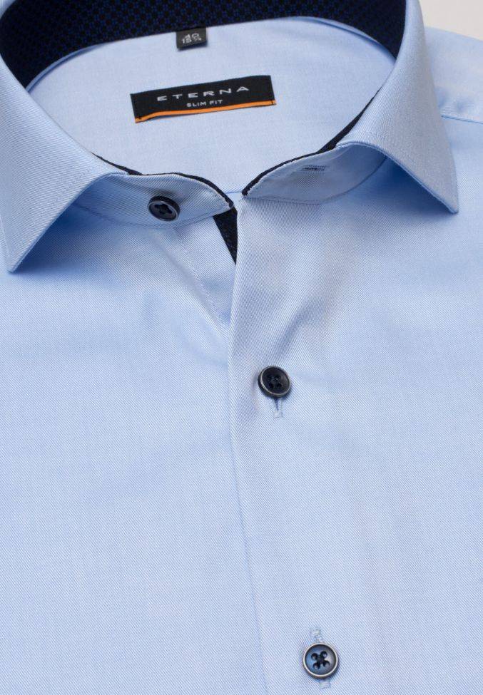 eterna Hemd Herren Eterna Slim Bügelfreie kragen Französisch Lange Ärmel Online Outlet