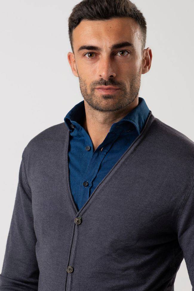 privati firenze Strickwaren Herren Privati Firenze Cardigan Slim Einfarbig 100% Merinowolle Zeitbegrenzte Promotion