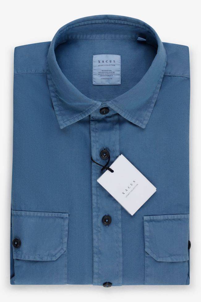 xacus Hemd Herren Xacus Regular Einfarbig 100% Baumwolle kragen Italienisch Lange Ärmel Kostenloser Versand international
