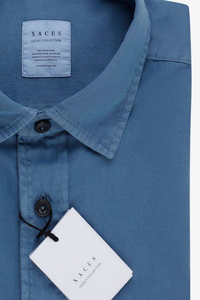 xacus Hemd Herren Xacus Regular Einfarbig 100% Baumwolle kragen Italienisch Lange Ärmel Kostenloser Versand international
