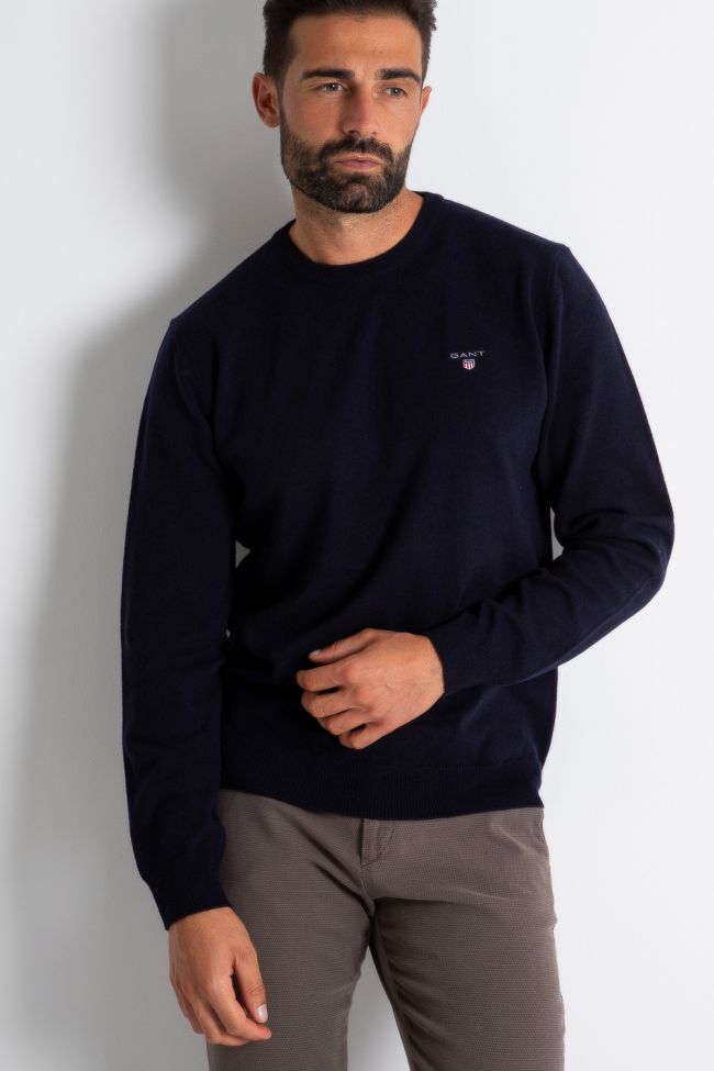 gant Strickwaren Herren Gant Rundhalsausschnitt Classic Einfarbig 100% Wolle Fabrikverkauf