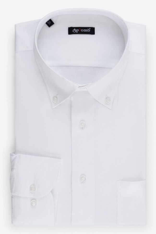 aplomb Hemd Herren Aplomb Classic Einfarbig 100% Baumwolle kragen Button-Down Lange Ärmel Saisonschlussverkauf