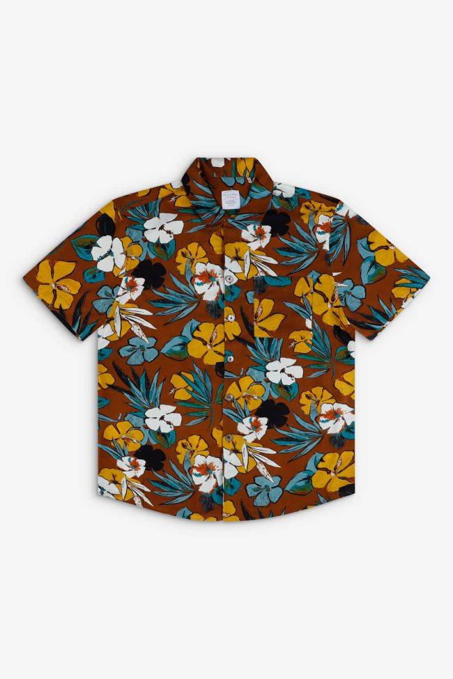 xacus Hemd Herren Xacus Regular Muster 100% Viskose kragen Hawaiikragen Kurze Ärmel Black Friday