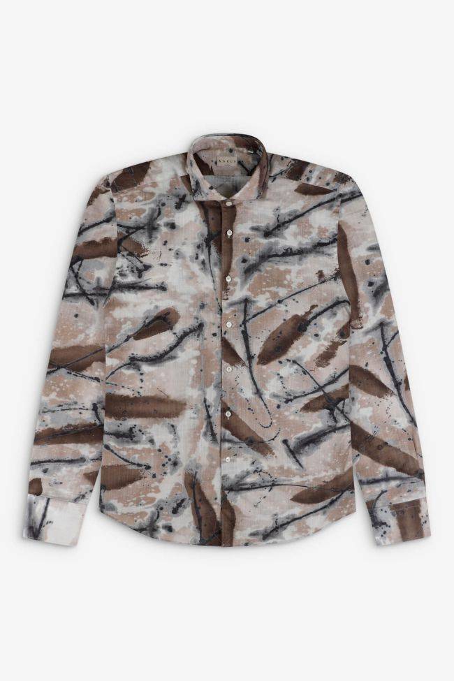xacus Hemd Herren Xacus Regular Muster 100% Baumwolle gewaschen kragen Italienisch Lange Ärmel Osterangebot