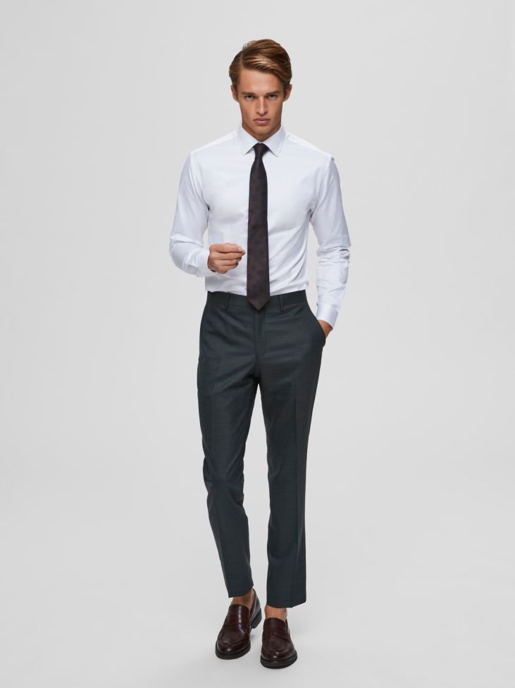 selected Hemd Herren Selected Regular Einfarbig kragen Italienisch Lange Ärmel Zeitlich begrenztes Angebot