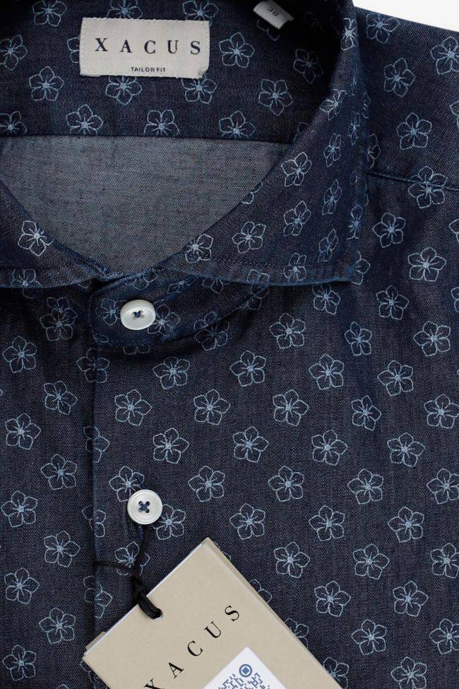 xacus Hemd Herren Xacus Regular Muster 100% Baumwolle Denim Jeans kragen Französisch Lange Ärmel Saisonale Angebote