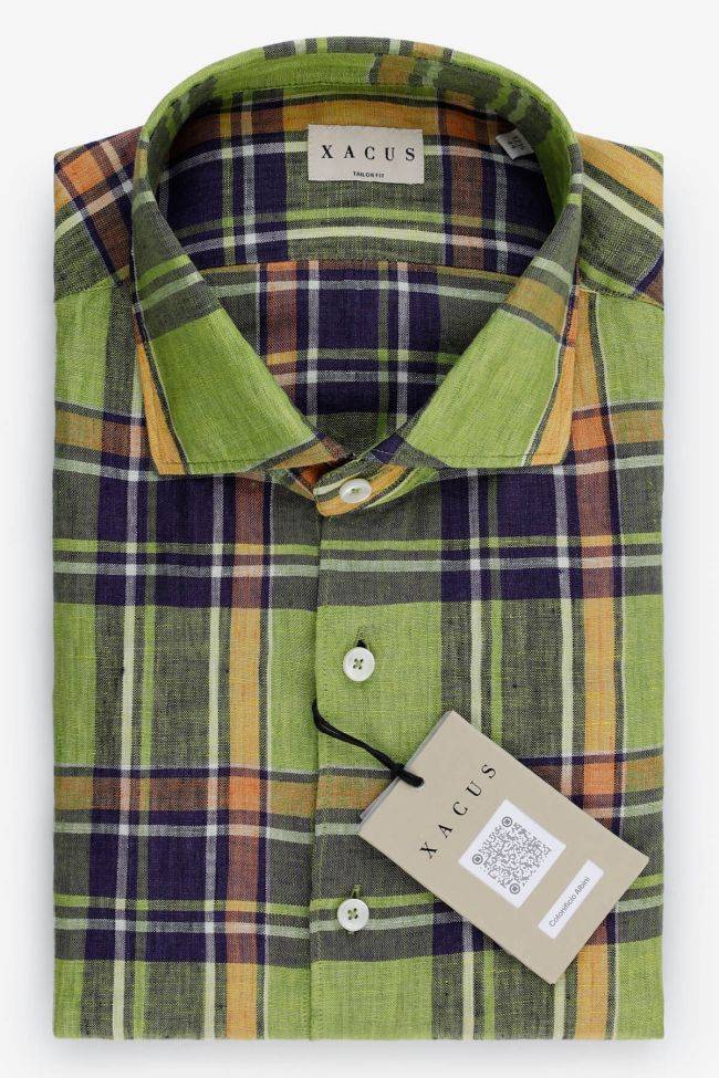 xacus Hemd Herren Xacus Regular Karo 100% Baumwolle kragen Französisch Lange Ärmel Fabrikpreis