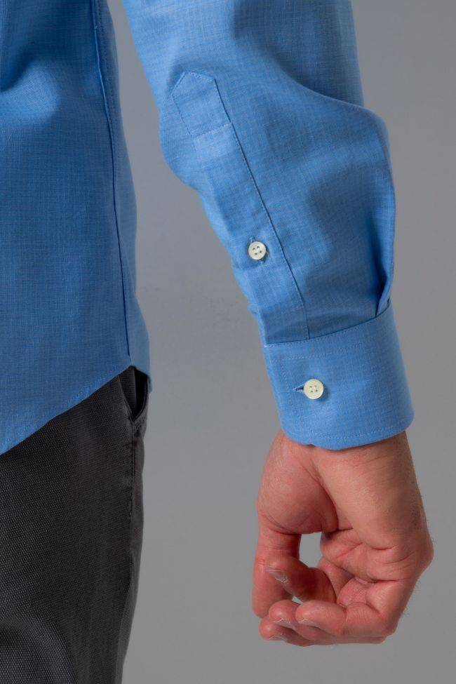 ingram Hemd Herren Ingram Regular Einfarbig 80% Baumwolle 20% Leinen kragen Button-Down Lange Ärmel Online Shopping