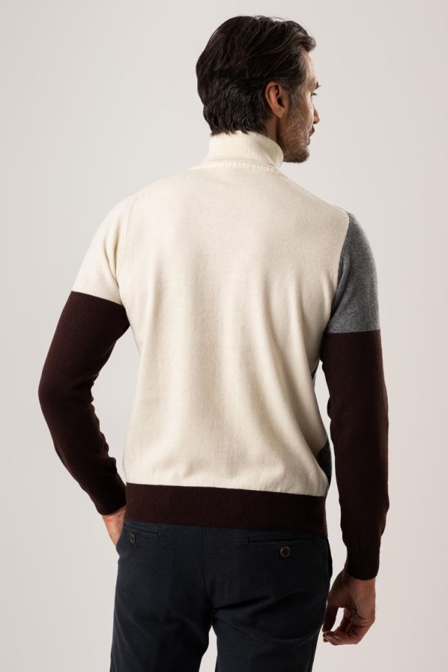 privati firenze Strickwaren Herren Privati Firenze hoher Kragen Slim Muster 100% Merinowolle Im Verkauf