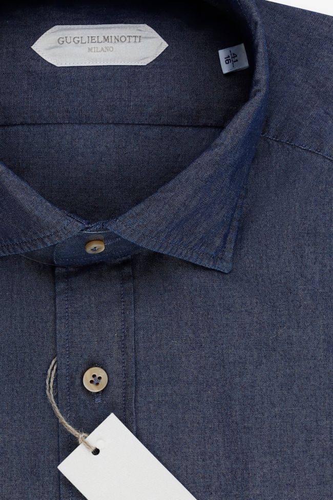 guglielminotti Hemd Herren Guglielminotti Slim Einfarbig 100% Baumwolle kragen Italienisch Lange Ärmel Begrenztes Angebot