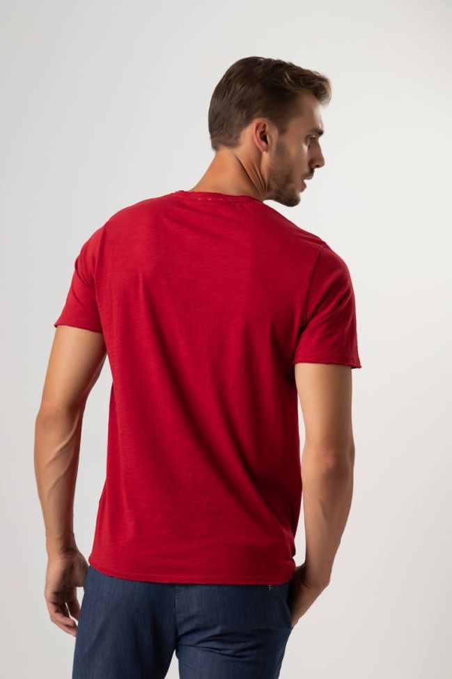 one & way T-shirt Herren One & Way Slim Einfarbig 100% Baumwolle Kurze Ärmel Große Rabatte