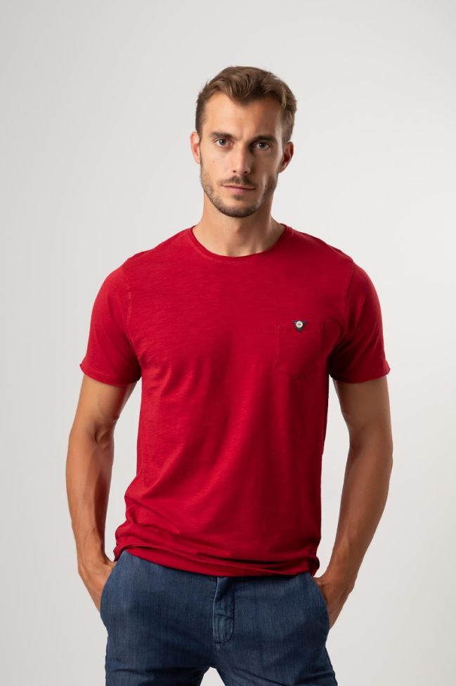 one & way T-shirt Herren One & Way Slim Einfarbig 100% Baumwolle Kurze Ärmel Große Rabatte