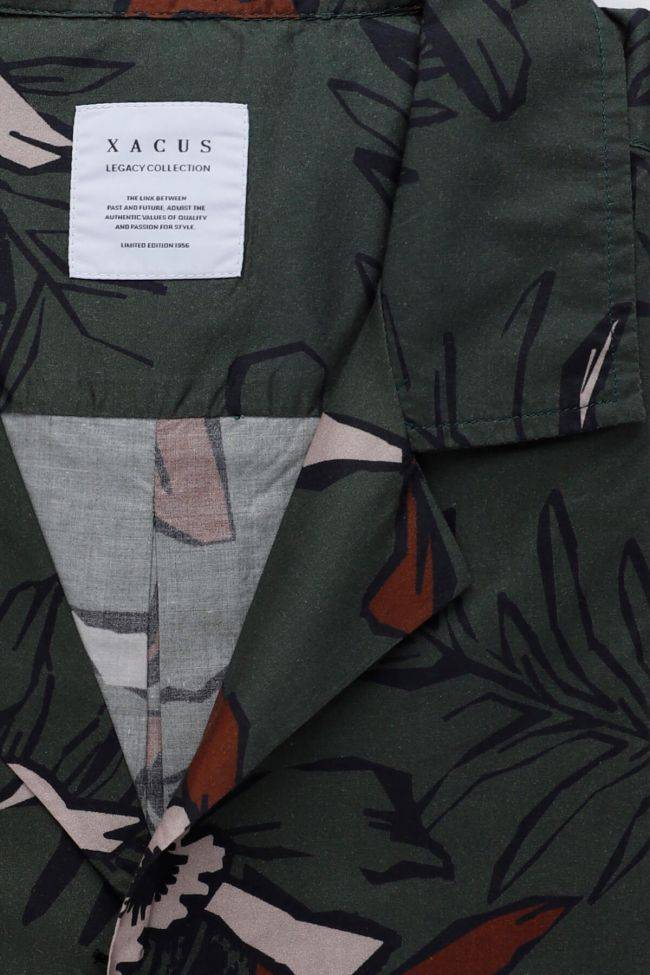 xacus Hemd Herren Xacus Regular Muster 100% Baumwolle kragen Hawaiikragen Kurze Ärmel Kostenlose Rückgabe