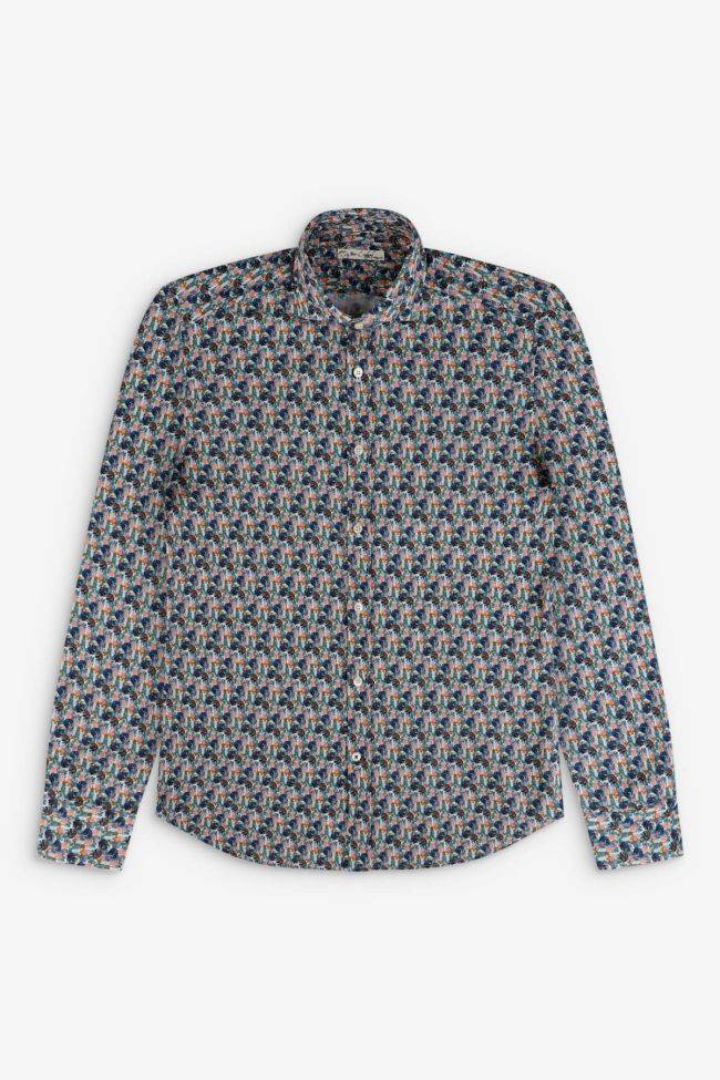 new england Hemd Herren New England Regular Muster 40% Leinen 60% Baumwolle kragen Französisch Lange Ärmel JETZT KAUFEN