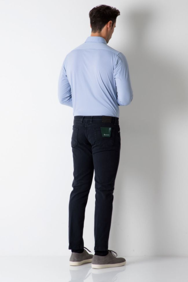 b-settecento Hose Herren B-Settecento 5 Pocket Slim Einfarbig 97% Baumwolle 3% elastan Black Friday Preise