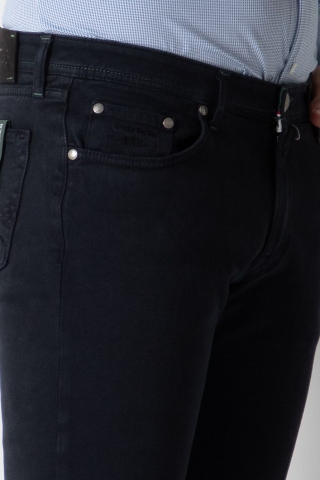b-settecento Hose Herren B-Settecento 5 Pocket Slim Einfarbig 97% Baumwolle 3% elastan Black Friday Preise