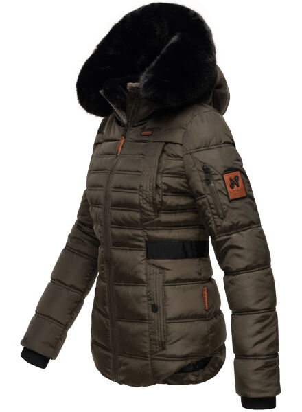 Marikoo Navahoo Melikaa Damen Winterjacke mit Kunstfellkragen & Kapuze Vatertagsangebot