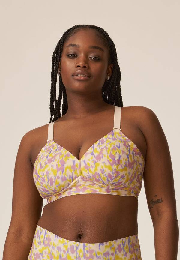 Naturana Soft-BH mit Side Smoother Effekt - Smoked Orchid Print Begrenzt auf 3 Tage