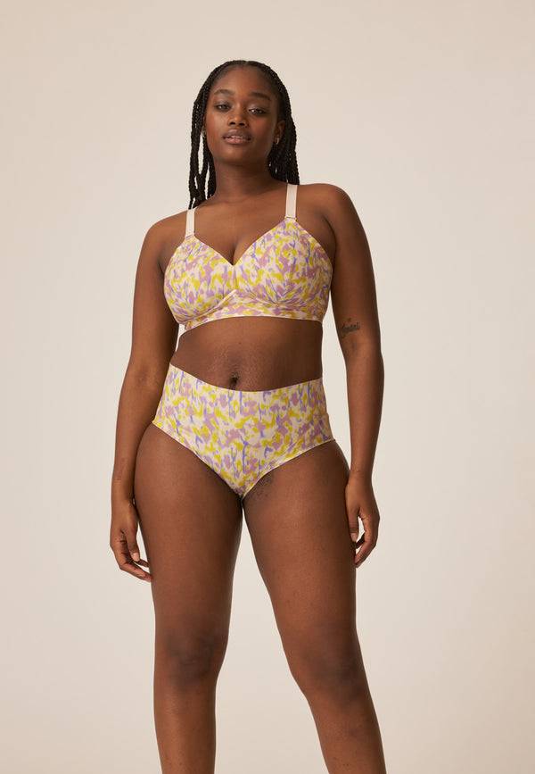 Naturana Soft-BH mit Side Smoother Effekt - Smoked Orchid Print Begrenzt auf 3 Tage