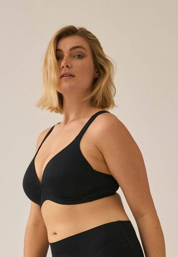 Naturana Bügelloser Soft-BH mit Schale - Schwarz Im Verkauf