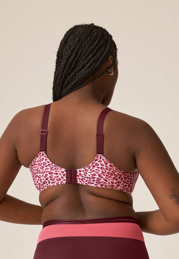 Naturana Soft-BH mit Side Smoother Effekt - Leo Print Red Schlussverkauf