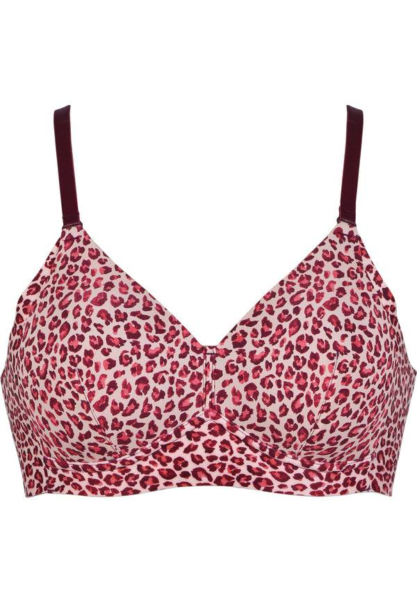 Naturana Soft-BH mit Side Smoother Effekt - Leo Print Red Schlussverkauf