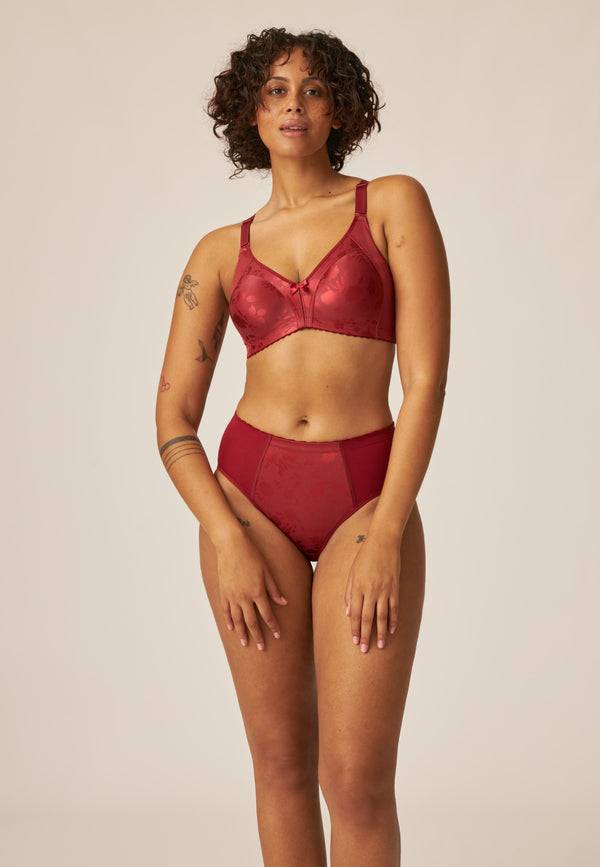 Naturana Minimizer Soft-BH in Blumenmuster - Deep Claret Fabrikverkauf
