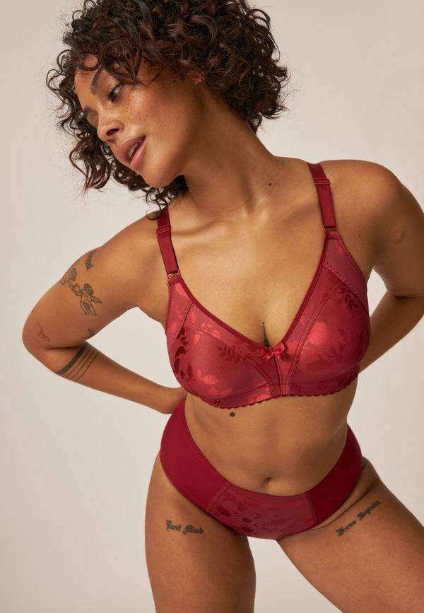 Naturana Minimizer Slip im Blumenmuster - Deep Claret Osterangebot