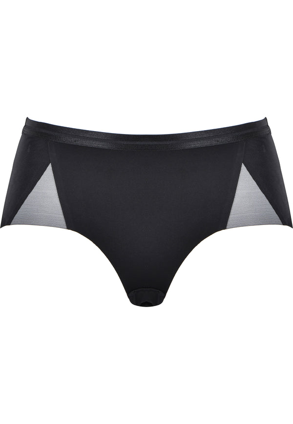 Naturana Clean Cut Panty mit Mesh-Details - Schwarz Vatertagsangebot